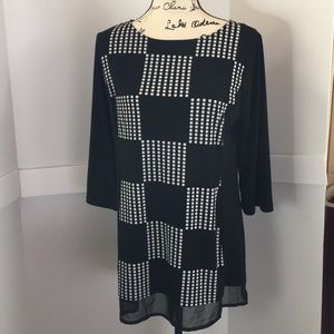 💼Style& co career tunic. Knit w chiffon trim B4-5